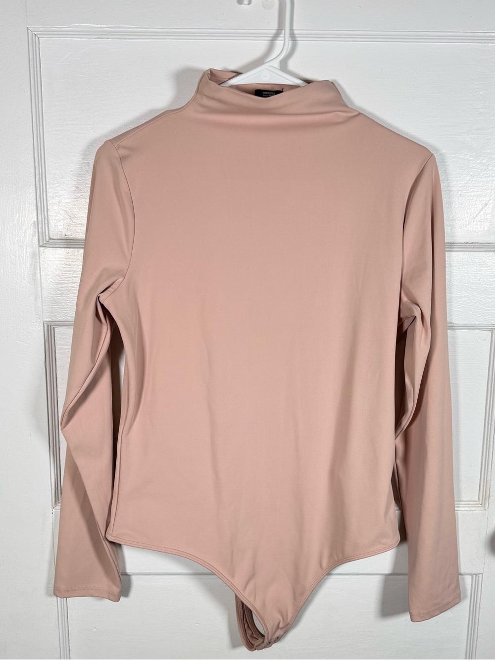 Body Contour High Compression Women's Long Sleeve Mock Neck Bodysuit -Blush Pink